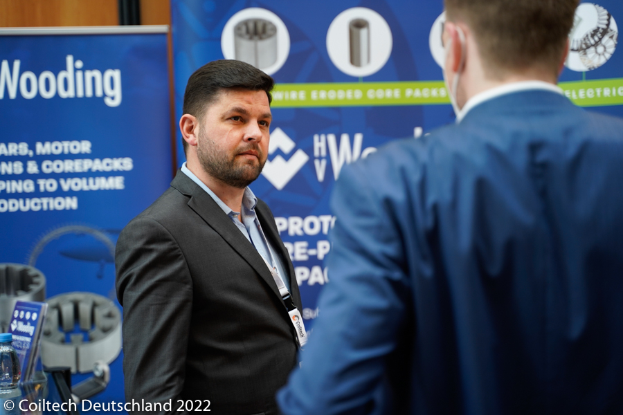 Coiltech Germany Matt Customer with stand visual Coiltech Germany Matt Lacey with customer